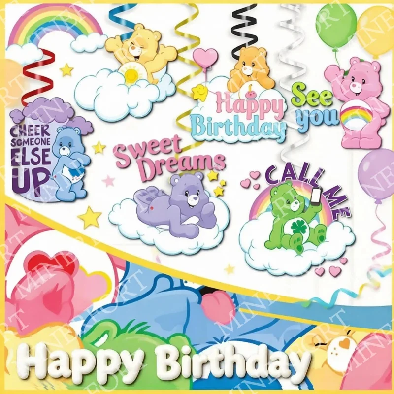 Care Bears Swirls – Decoración de cumpleaños infantil - imagen 3