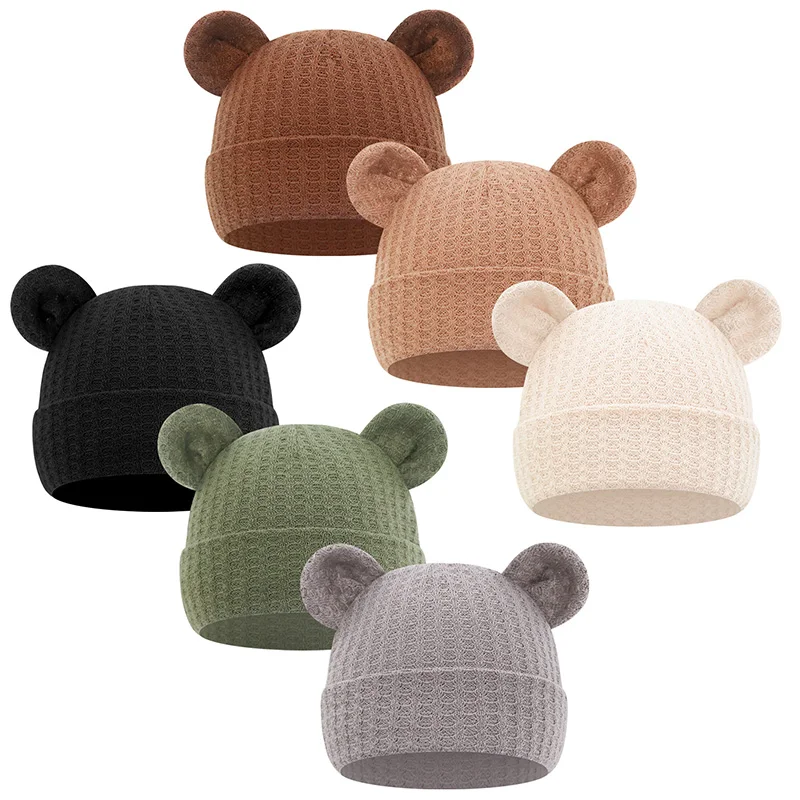 Gorro de oso con orejas para bebé recién nacido