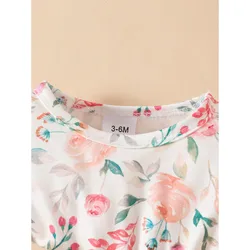 Vestido manga larga floral con diadema para bebé niña