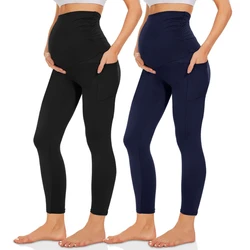 Pantalones de yoga premamá cintura alta sin costuras