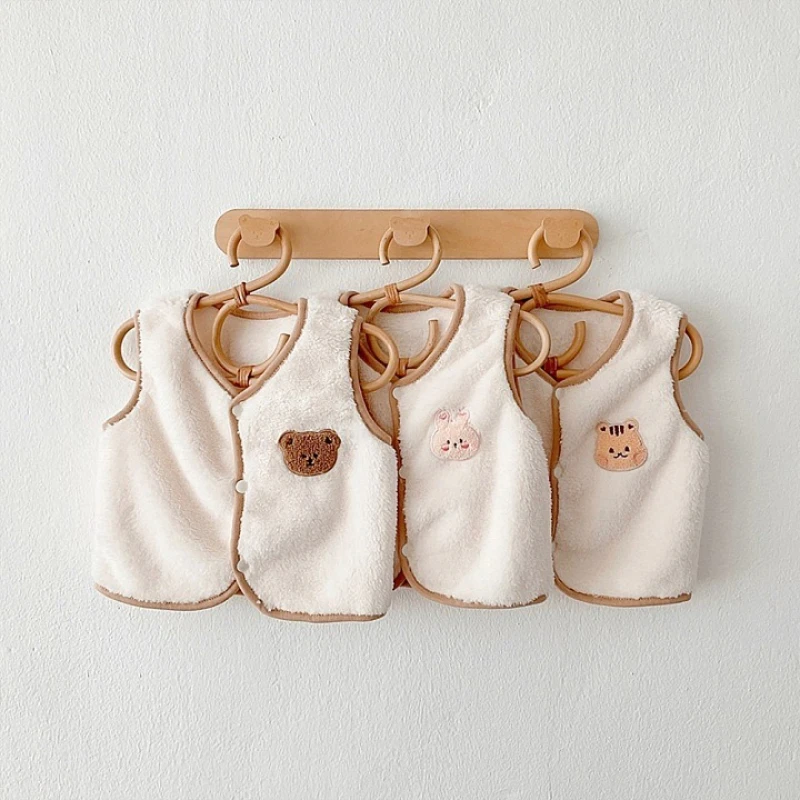 Lindo chaleco de bebé para niños de 6 a 24 meses, ropa de invierno para niños y niñas, chaleco térmico grueso para niños, chaleco de felpa suave, abrigo exterior