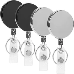 Juegos de tarjetas, llavero con cinturón, carrete de insignia retráctil de metal, cordón de identificación, etiqueta de nombre, tarjetero, carretes, Clips de cadena de retroceso