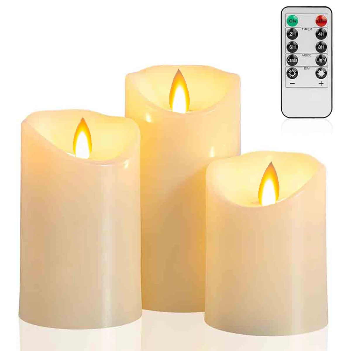 Velas LED sin llama parpadeantes con mando a distancia para decoración - imagen 5