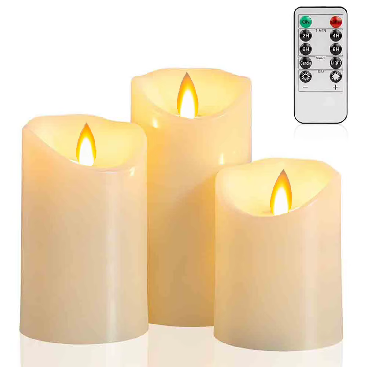 Velas LED sin llama parpadeantes con mando a distancia para decoración - imagen 5