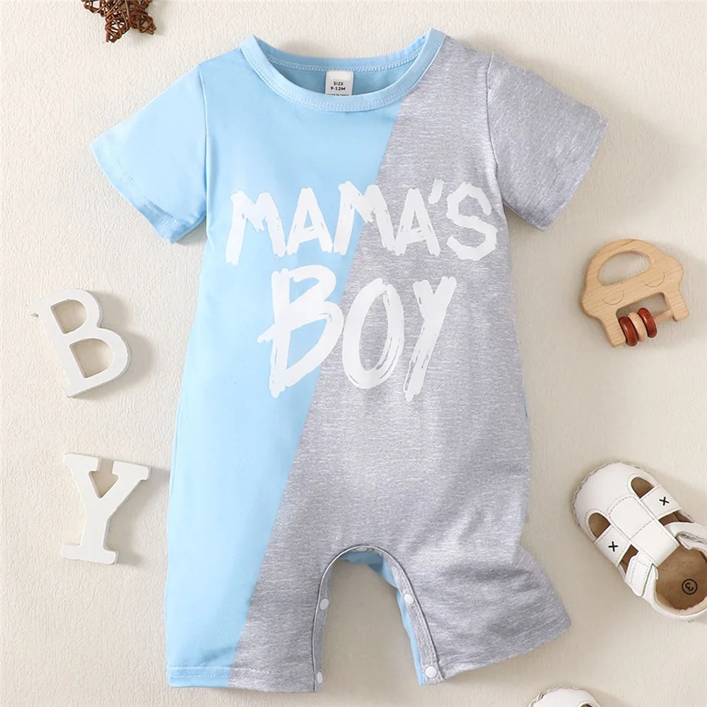 Pelele de manga corta para niño pequeño, Mono de bloque de Color a la moda, estilo de Casa de ocio, ropa de verano para niño de 1 a 24 meses