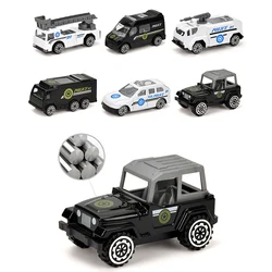 Coche de juguete policial de aleación zinc con mapa de obstáculos
