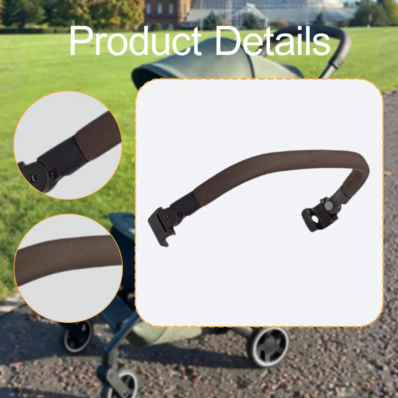 AER Plus Reposabrazos plegable de cuero sintético para cochecito - imagen 5