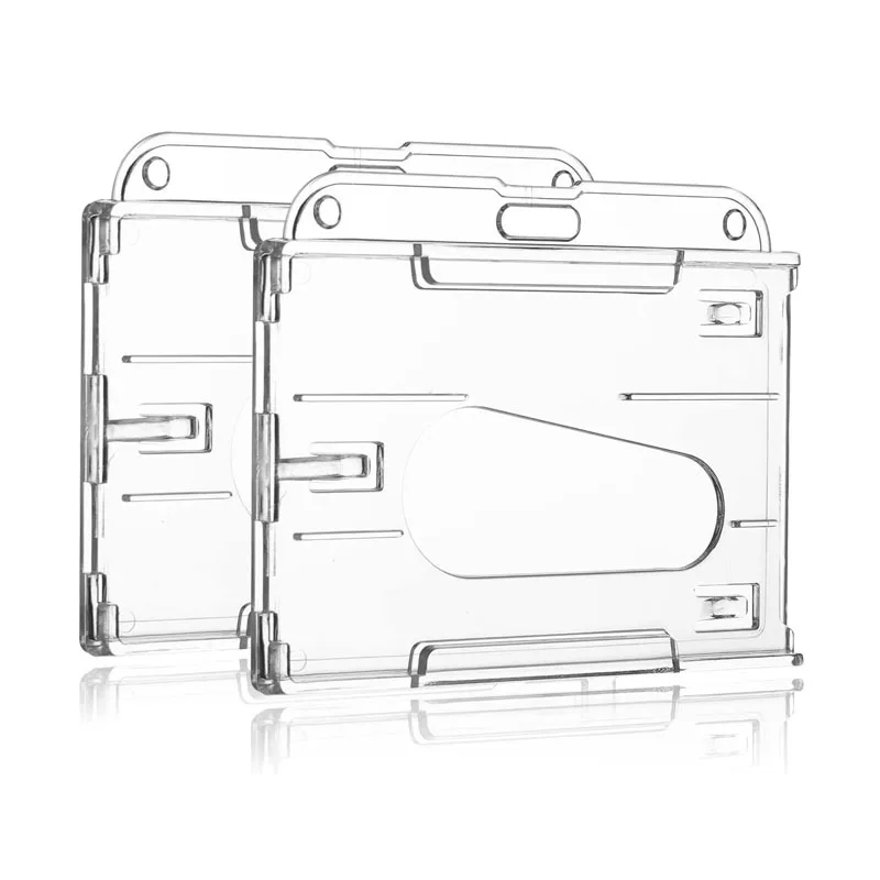 Funda transparente para tarjetas, insignia de plástico duro multiusos, soporte para tarjetas de identificación, funda protectora transparente, bolsa para tarjetas de identificación de doble cara, 1 ud. - imagen 2
