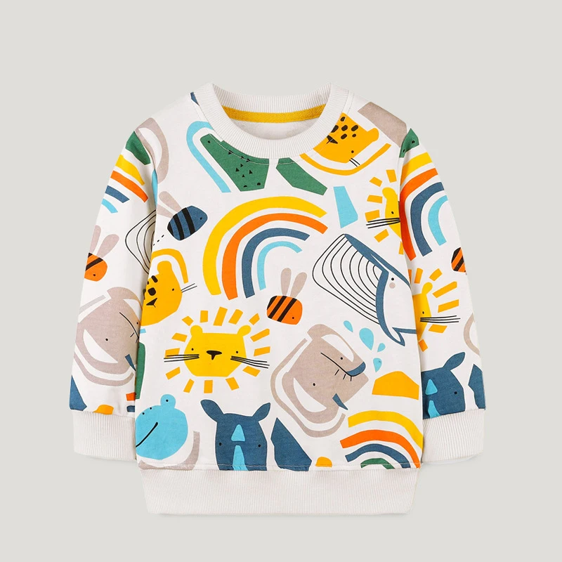 Sudadera informal para niños y niñas, jersey tejido de otoño para niños, nuevo diseño, ropa para niños, jersey de cuello redondo de algodón estampado - imagen 5