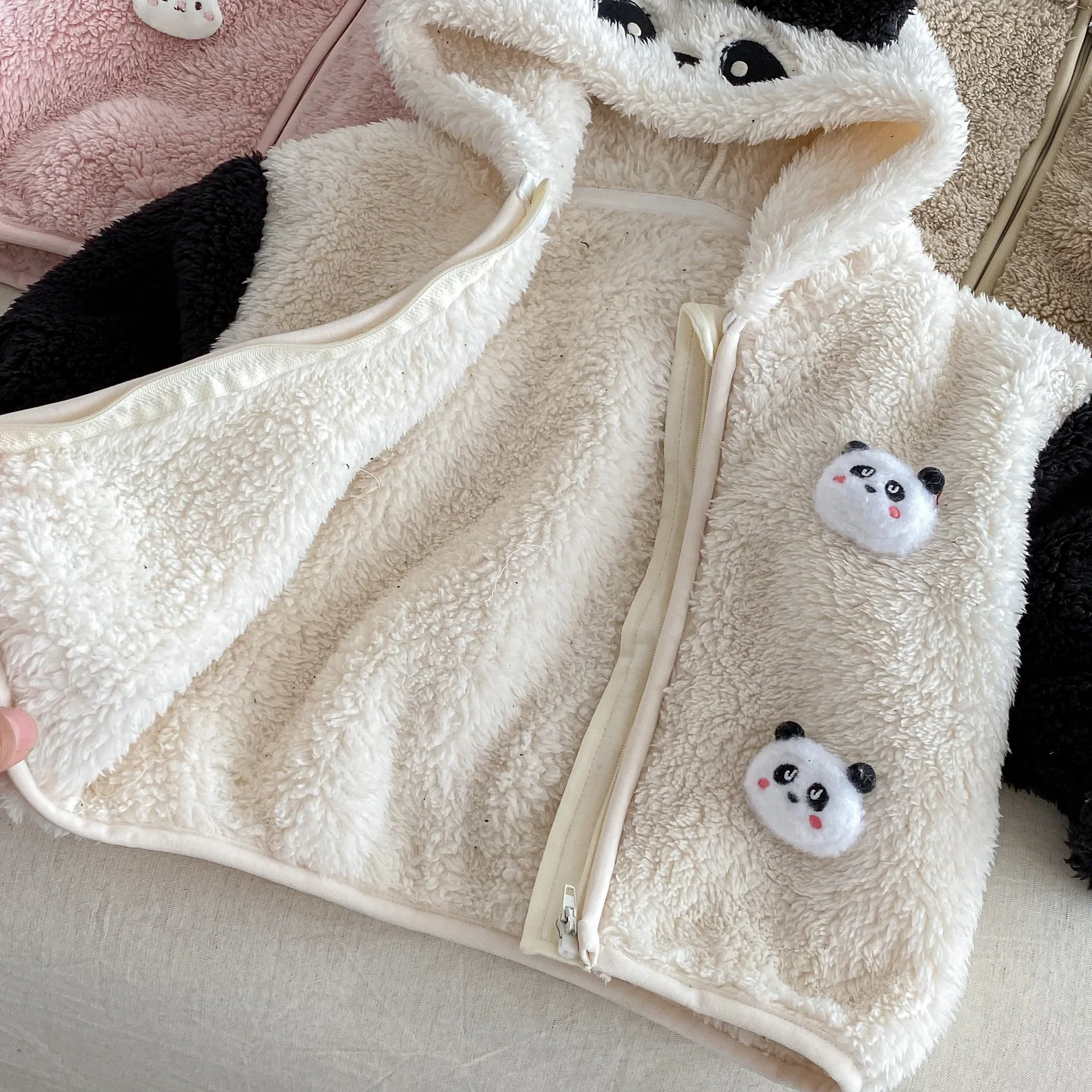 Chaqueta para niños de 0 a 5 años, Sudadera con capucha de animales, chaqueta de piel para niñas, chaqueta cálida para niños, abrigo con cremallera de animales de dibujos animados - imagen 4