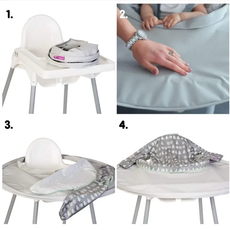 Estera para comer autodirectada para niños, no es fácil de salir, cojín para asiento, bandeja para silla de comedor para bebé, funda para babero de arroz a prueba de fugas - imagen 4