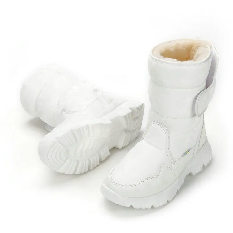 Botas de invierno para niños, novedad de 2021, estilo de diseñador de marca, botas de suela gruesa para niñas, botas de moda simples antideslizantes para mujeres, botas de nieve versátiles - imagen 4