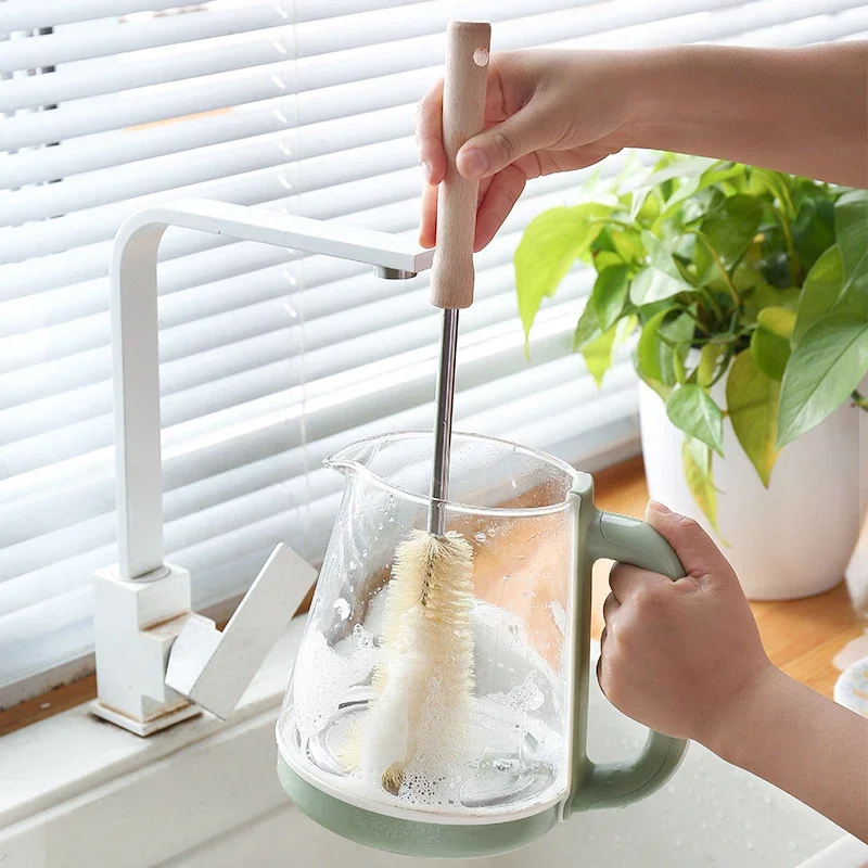 Cepillo de madera mango extra largo para limpieza cocina infantil - imagen 3