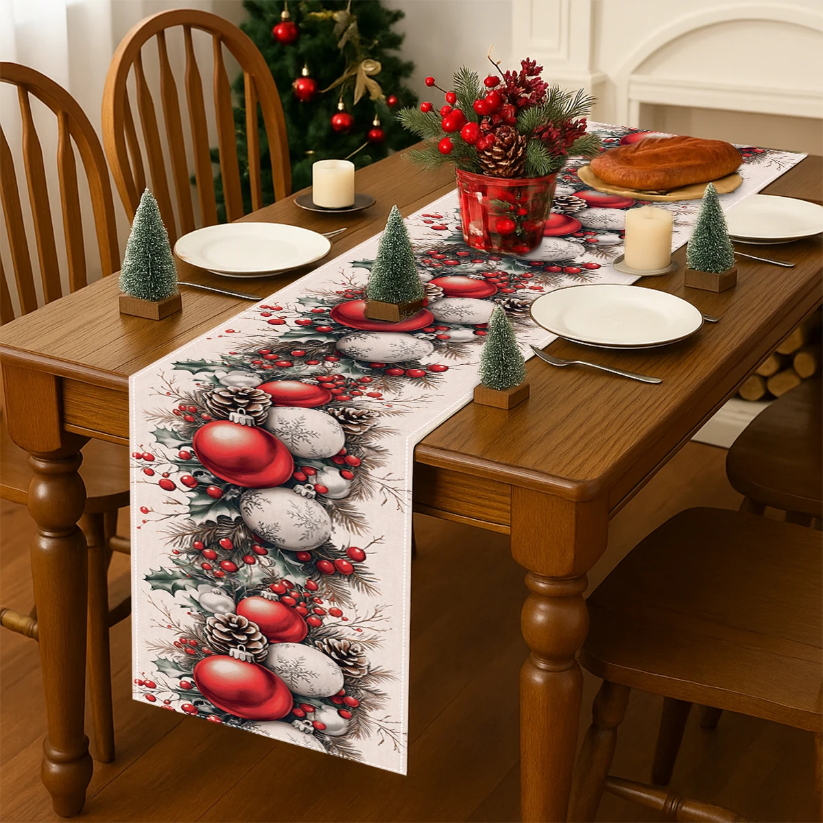 Decoración navideña para mesa de lino, decoración navideña para el hogar, decoración navideña para 2025 de Navidad, decoración de Navidad, decoración de Noel, decoración de Año Nuevo, 2026