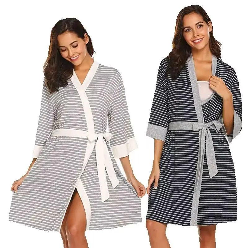 Bata de lactancia para embarazo, maternidad, Hospital, camisón, pijamas de lactancia, vestido de lactancia, ropa de dormir elegante para embarazadas - imagen 2