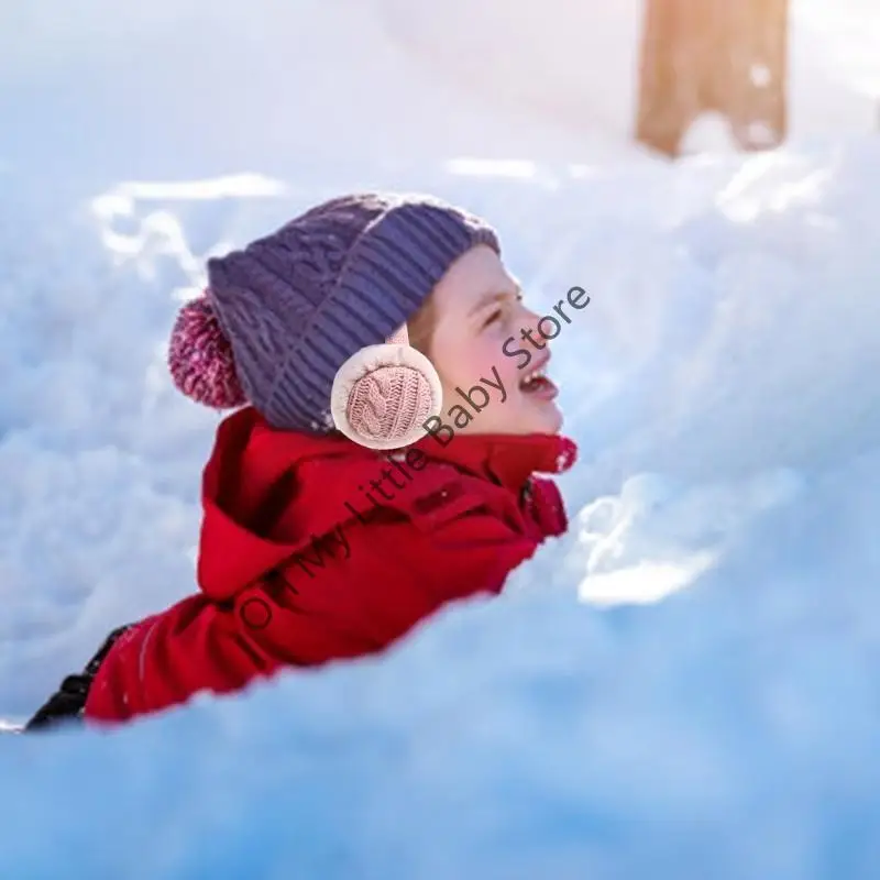 M76C Manoplas con dedos divididos Guantes cálidos y orejeras Conjunto esencial plegable para clima frío para niños Equipo a - imagen 2