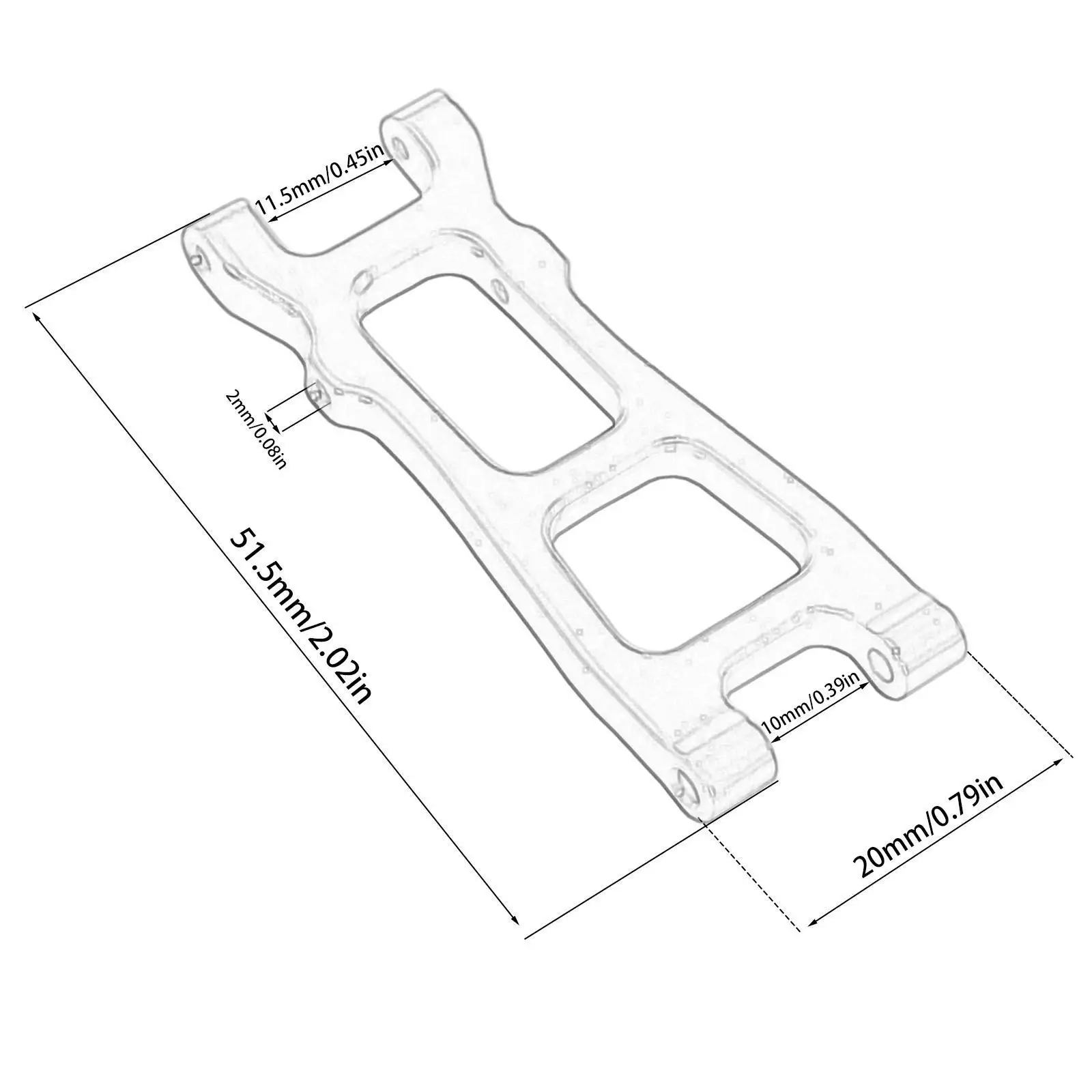2Pcs RC Car Suspension Arm RC Model Car Sturdy 1:20 for 20208 JJRC C8811 Suspension Arms RC Upgrade Portable Rear RC Swing Arm