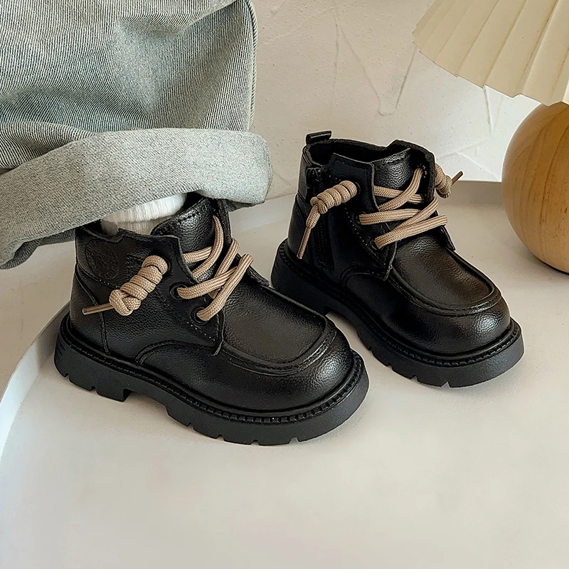 Zapatos de otoño e invierno para niños, botas informales para bebés y niños, suela suave antideslizante, botas impermeables para exteriores, zapatos para niños pequeños - imagen 2