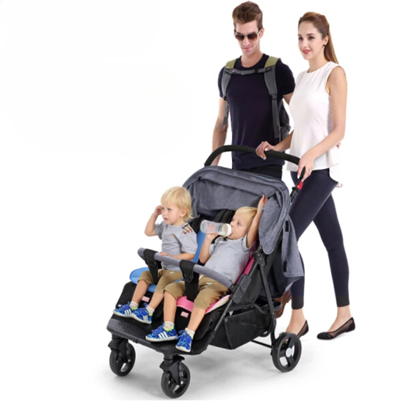 Cochecito de bebé doble con suspensión y capazo reclinable - imagen 5