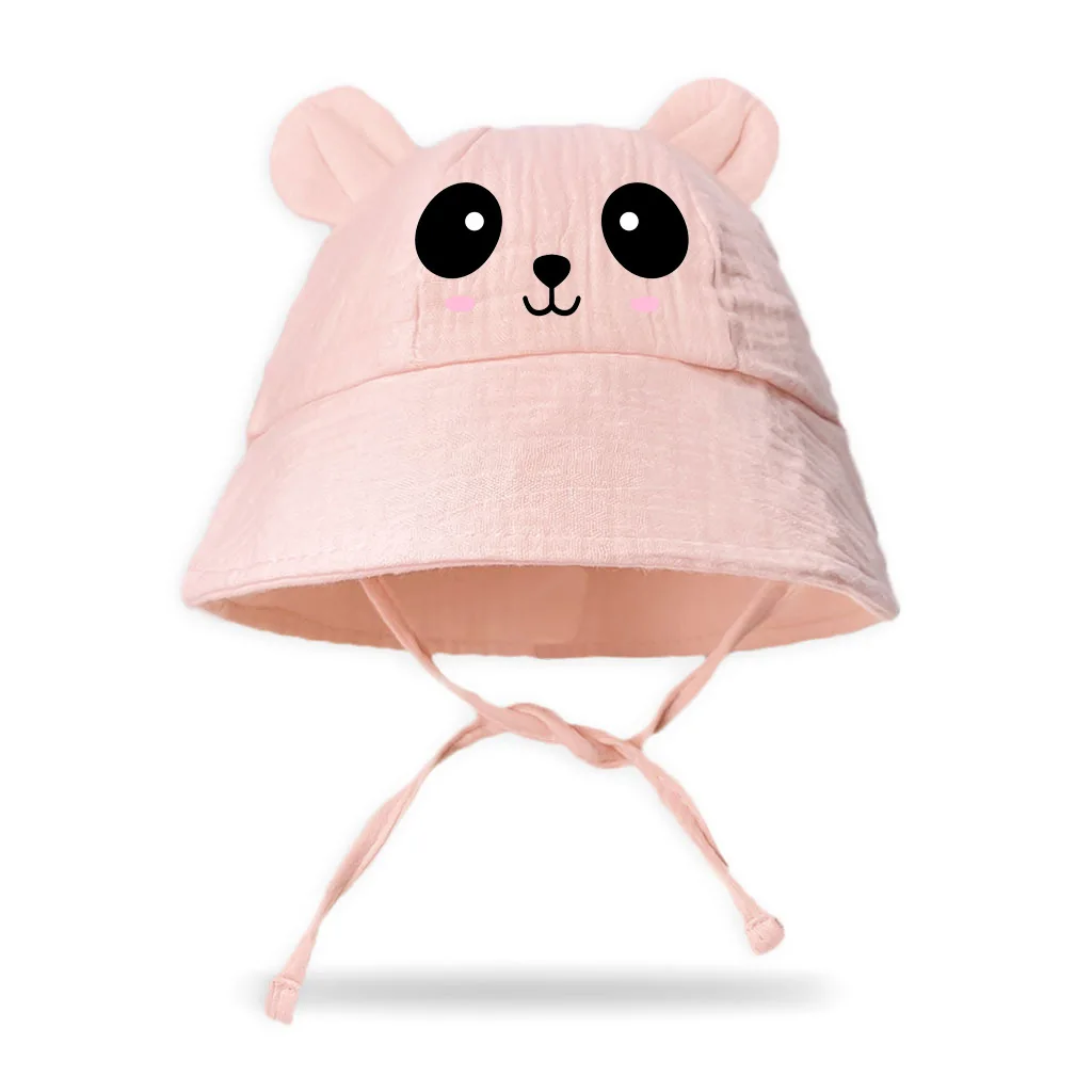 Sombrero pescador para bebé con orejas de oso – Algodón ligero - imagen 3