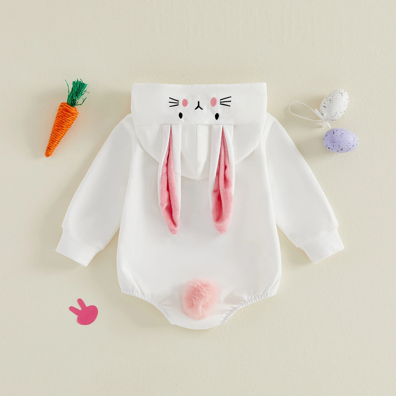 Mono de bebé con capucha y orejas de conejo para Pascua - imagen 4