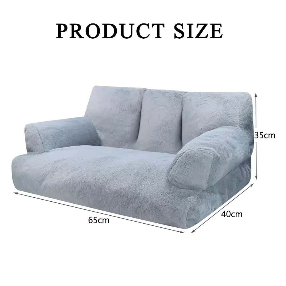 Sofá cama de felpa para gatos, sofá suave y acogedor para mascotas, ideal para gatos, perfecto para mascotas pequeñas para dormir y jugar - imagen 2