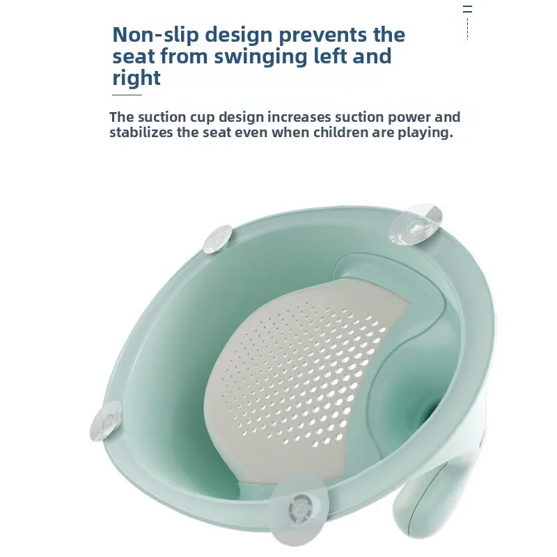 Asiento anticaída para baño de bebé mejorado: taburete de ducha infantil para niños pequeños, cama de baño segura antideslizante, cómodo respaldo. - imagen 2