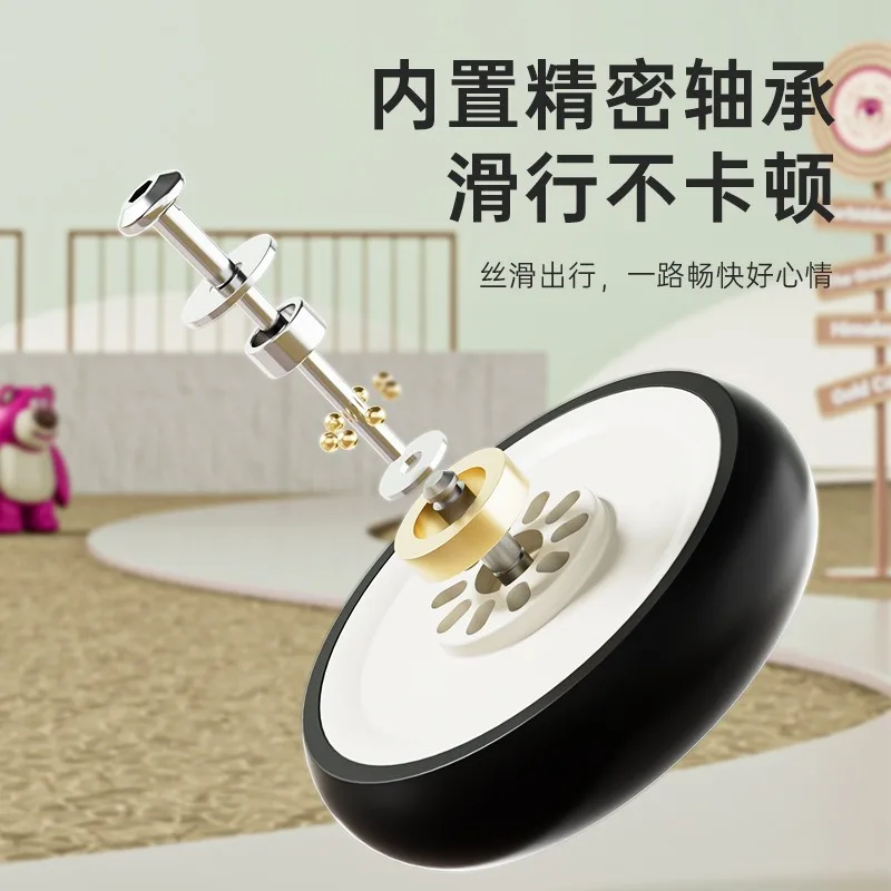 Carro de bebé ligero de viaje con bolsillo de Mickey y oso de fresa plegable - imagen 2