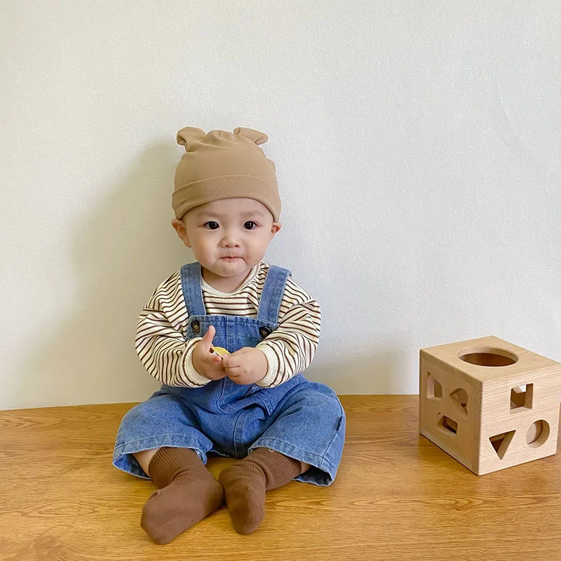Conjunto de otoño para bebé, pantalones sencillos con tirantes, peleles vaqueros lisos bonitos para bebé de 0 a 3T, novedad de 2024 - imagen 3