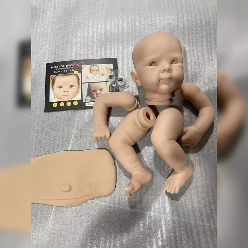 Kit de bebé Reborn de 19 pulgadas Bettie, nuevo molde de Color fresco, Kit realista sin pintar con COA con vientre - imagen 2