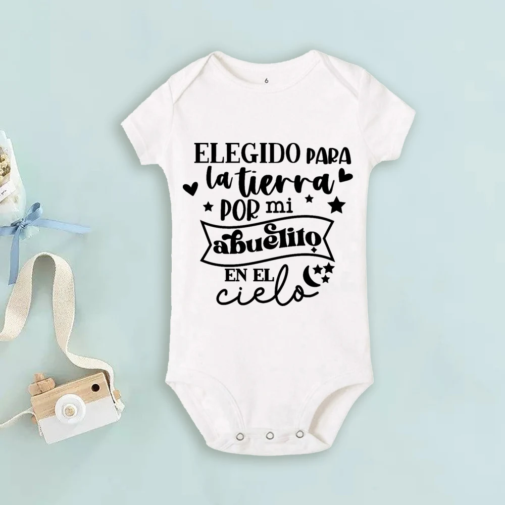 Pelele con estampado de mi abuelo, ropa infantil con estampado de tierra en el cielo, regalos para anuncio de embarazo - imagen 5