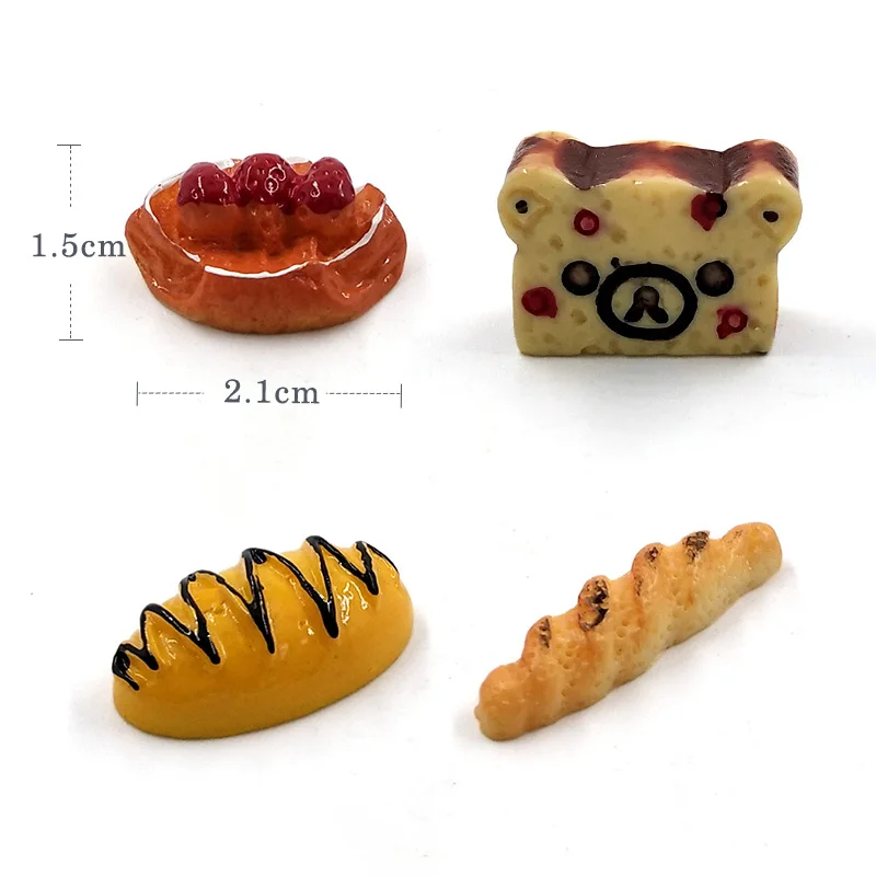 Mini figura en miniatura de pan, modelo de comida de fiesta simulada, pastel, aperitivo, decoración del hogar, decoración de jardín de hadas, accesorios DIY, 10 Uds. - imagen 5