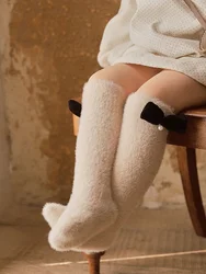 Calcetines hasta la rodilla con forro polar para bebé de invierno, calcetines cálidos gruesos 2025, suaves y duraderos para niños y niñas