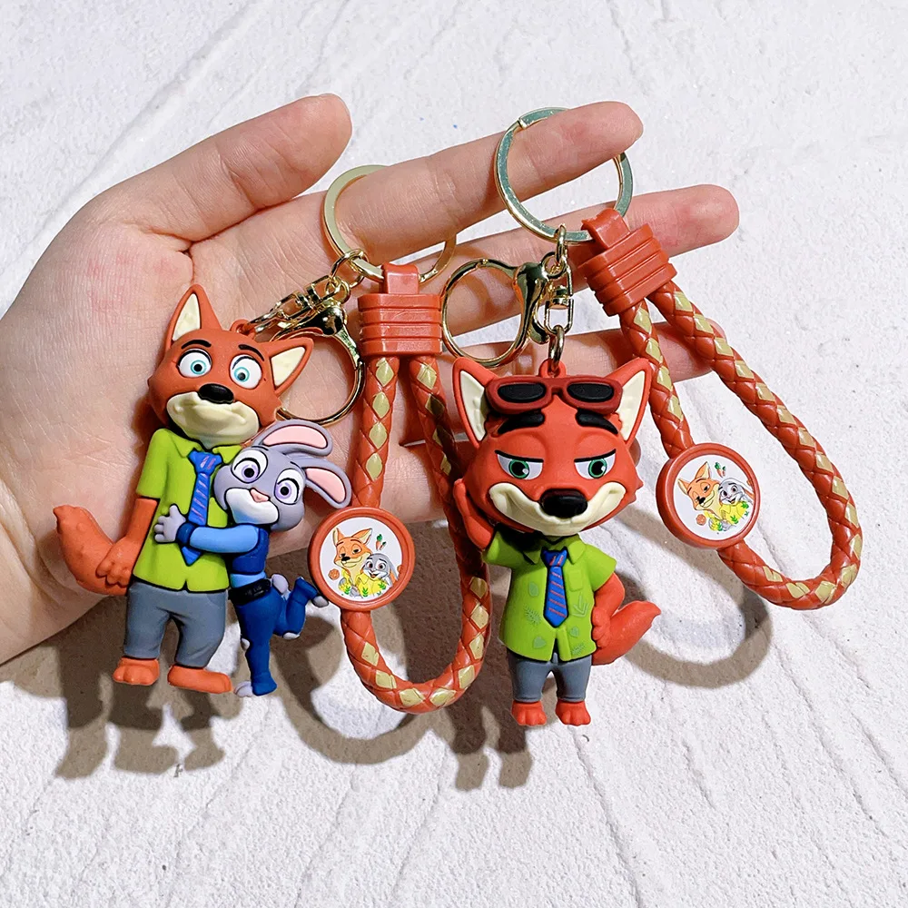 ute Disney Zootopia llavero PVC personaje de dibujos animados Judy Nick jefe Bogo llavero colgante parejas bolsa decoración Festival regalo
