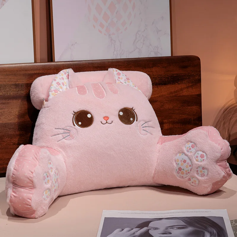 Almohada triangular de felpa con forma de gato – Cojín sofá infantil - imagen 2
