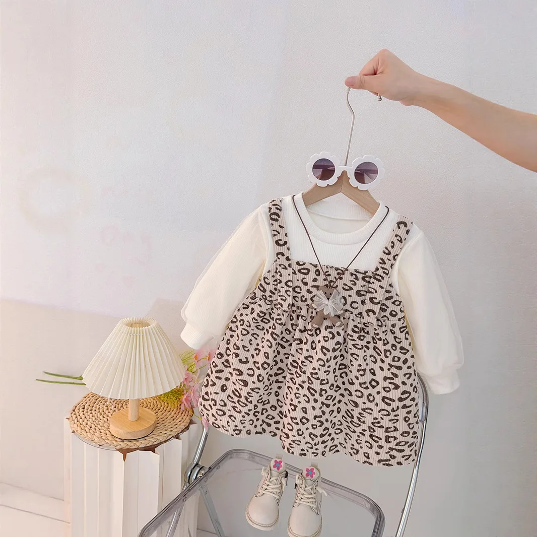 Vestido niña otoño de manga larga con osito de peluche - imagen 4
