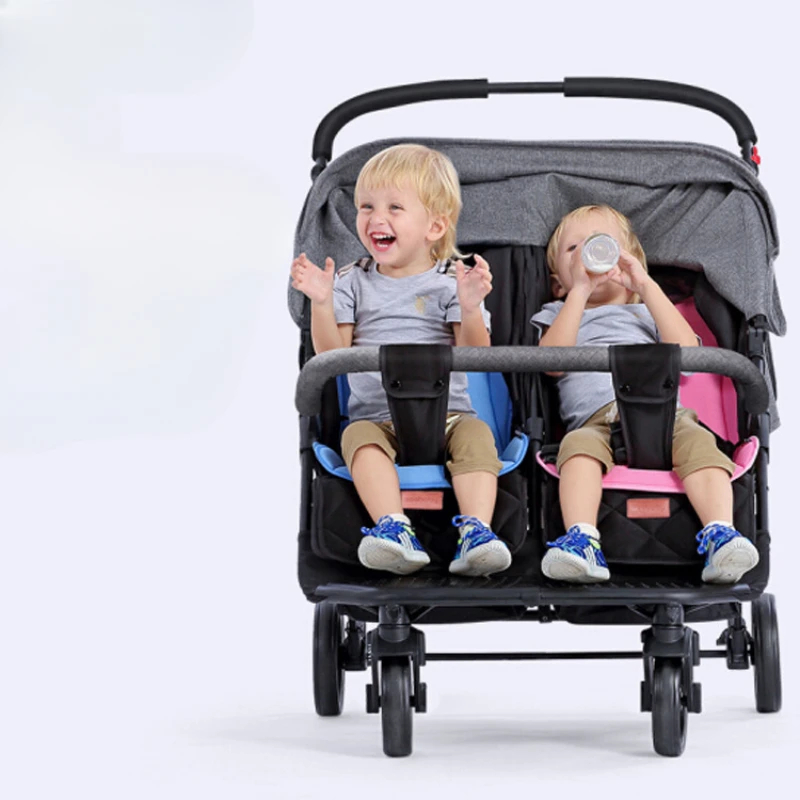 Cochecito de bebé doble con suspensión y capazo reclinable - imagen 4