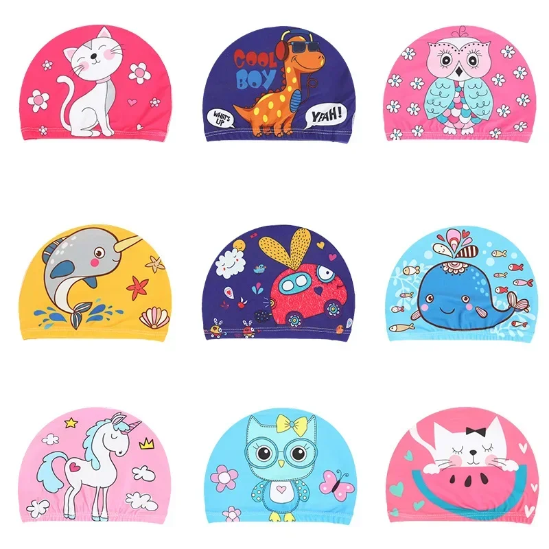 Cute Cartoon Swimming Cap Ear Protection Boys Girls Children Kids Swimming Caps PU Waterproof  Lovely Swim Pool Hat Sun Hats 1pc - imagen 5