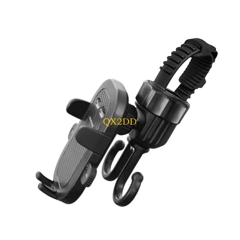 QX2D Soporte para teléfono liviano con gancho doble para cochecitos y actividades aire libre - imagen 2