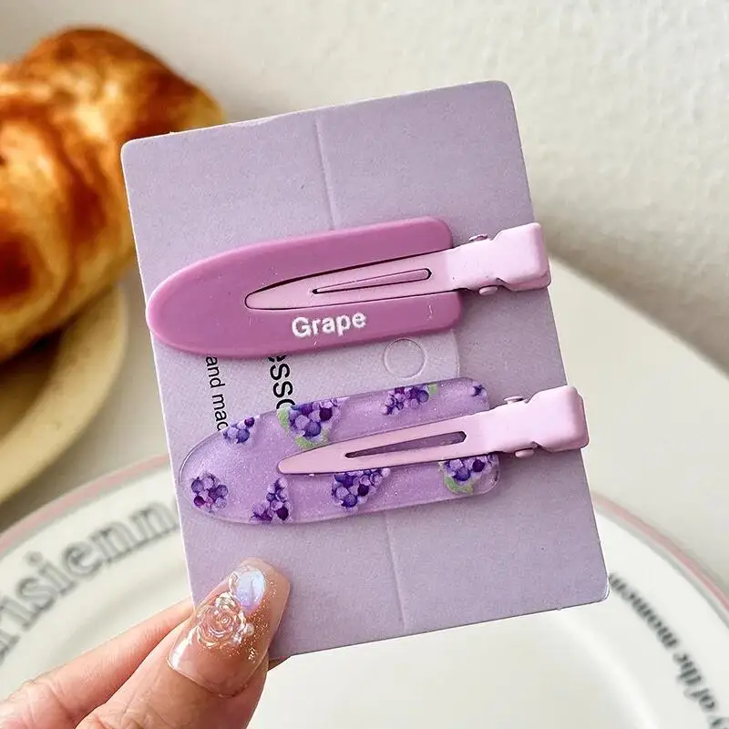 Pinza de pelo de verano para mujer, maquillaje sin rastro, flequillo, Clip LATERAL, accesorios para el cabello dulces, tocado de moda para niñas, 2 unids/set - imagen 5