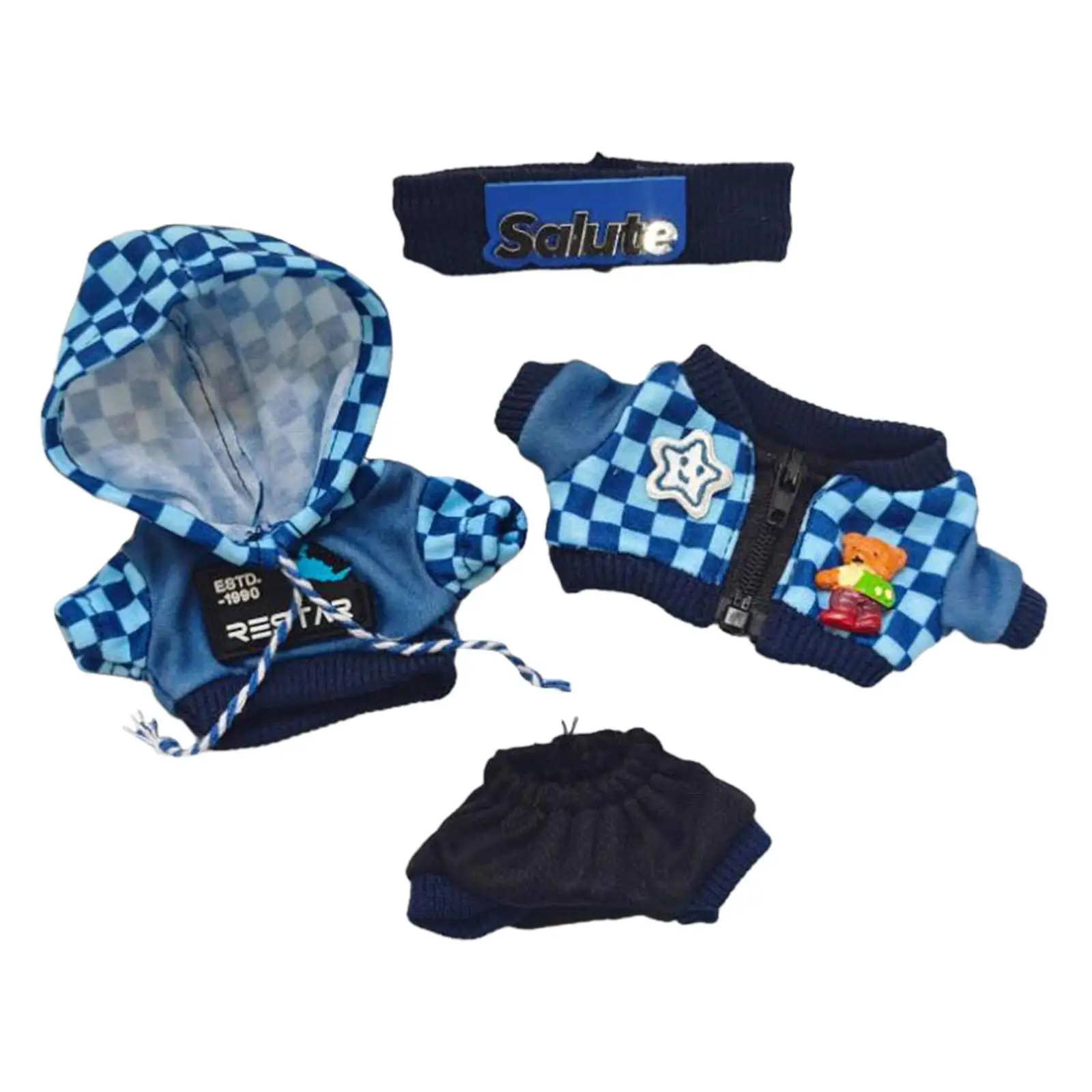 Cozy Doll Attire for 15-17cm Plush Toys - Stylish Outfit Set Cozy Doll Attire for 15-17cm Plush Toys - Stylish Outfit Set