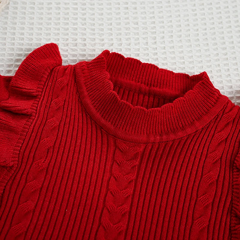 MILANCEL nuevo otoño vestido de punto para niños 9M-5T lindo Color sólido suéter para niñas ropa fina para niños vestido de princesa para bebés - imagen 5