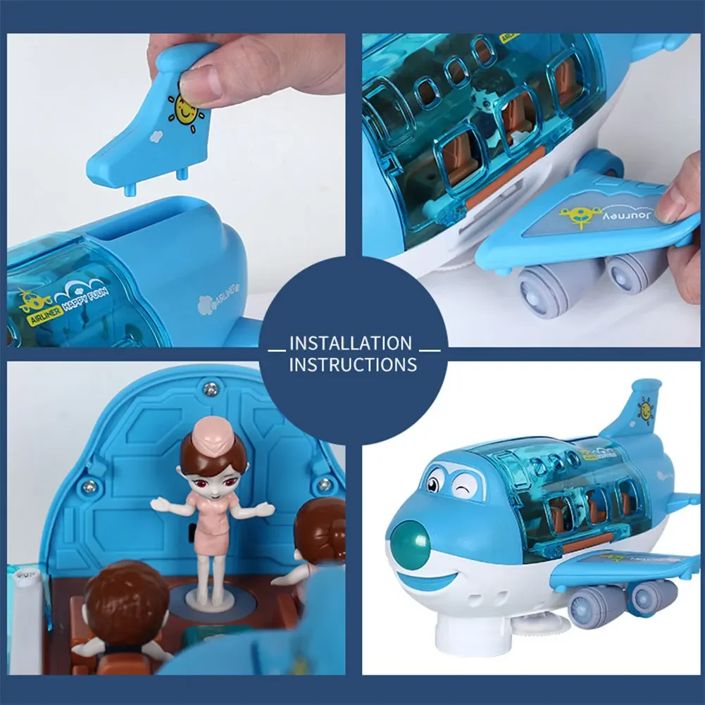 Avión eléctrico para niños, modelo de coche de juguete con simulación musical, avión de tráfico, regalo para niños y niñas, regalo de cumpleaños para niños - imagen 5