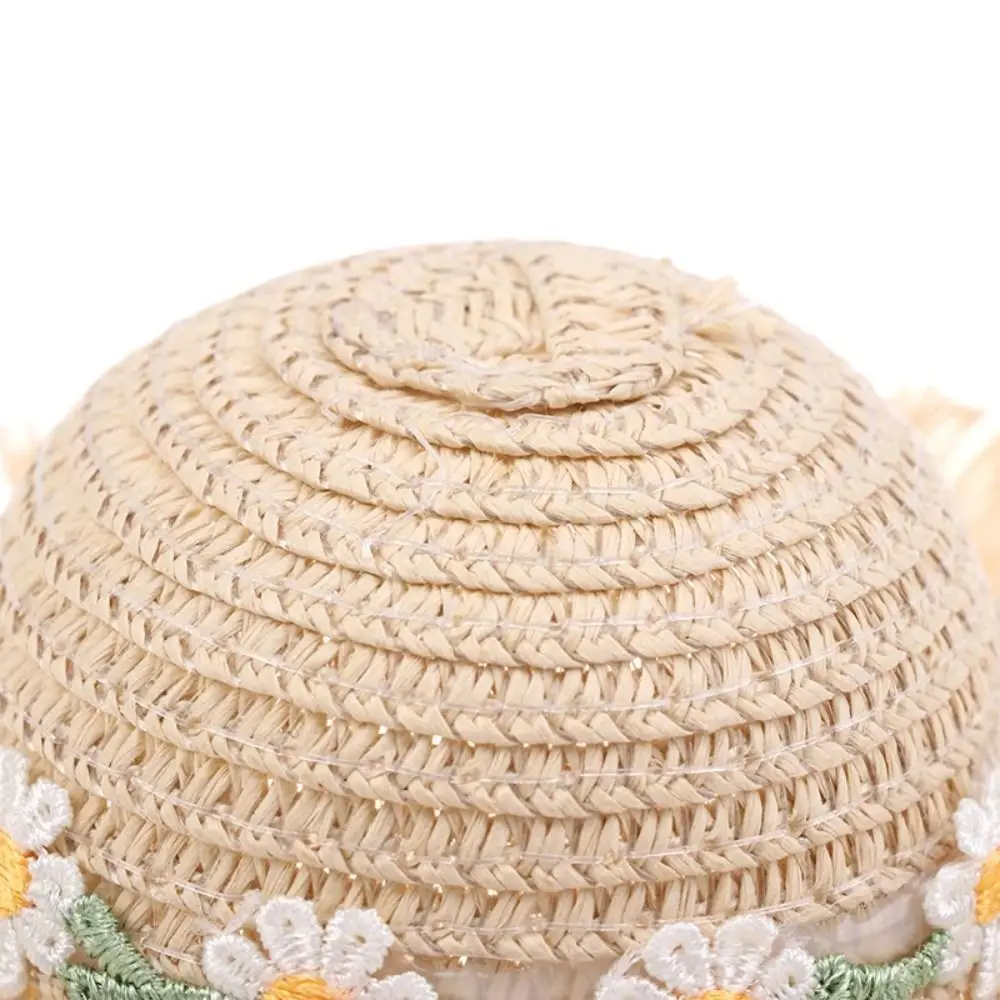 Sombrero de Margarita hecho a mano para casa de muñecas, gorra para el sol para muñeca 1/6, accesorios, sombrero bonito con decoración de lazo, sombrero para muñeca, juguete para regalo para niños - imagen 5