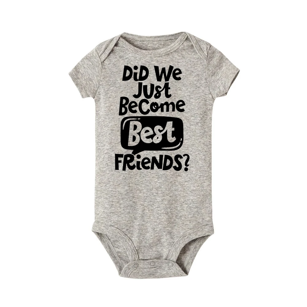 Did We Just Become Best Friends-ropa infantil para gemelos, mono de bebé Neutral en Género, mameluco de manga corta a la moda, regalo para gemelos - imagen 4