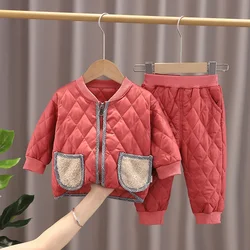 Conjunto de algodón grueso para niños – Abrigo invernal y pantalón