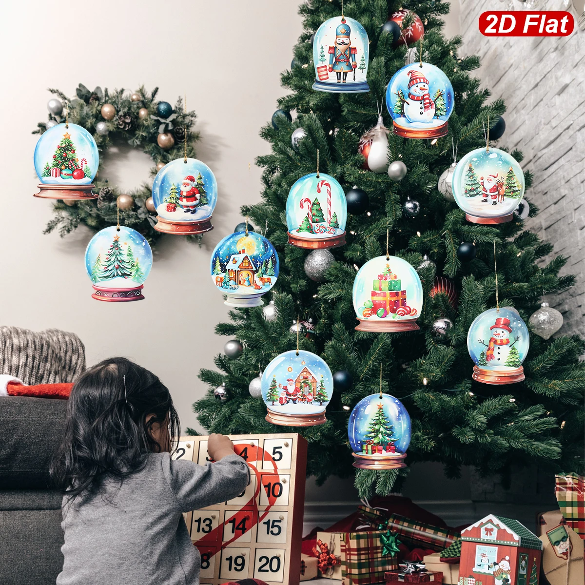 Colgante de madera para árbol de Navidad, decoración para fiesta de Navidad, colgante de Papá Noel de Navidad 2025, regalo de Año Nuevo 2026 - imagen 5