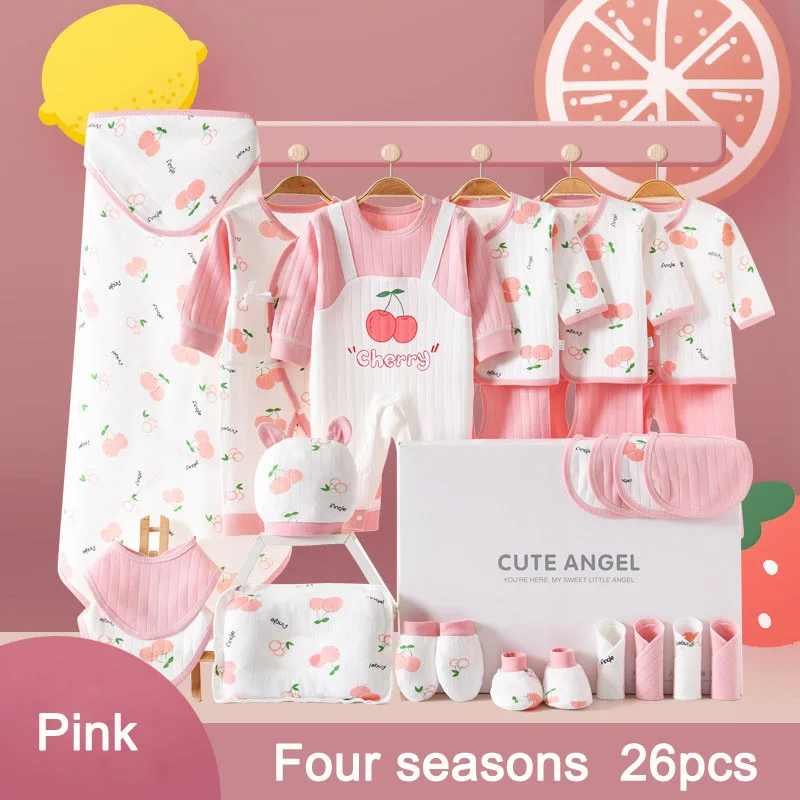 24/26 Uds. Ropa para bebé recién nacido, ropa 100% de algodón para niños, traje estampado Unisex, conjunto de ropa de frutas para niños y niñas sin caja - imagen 5