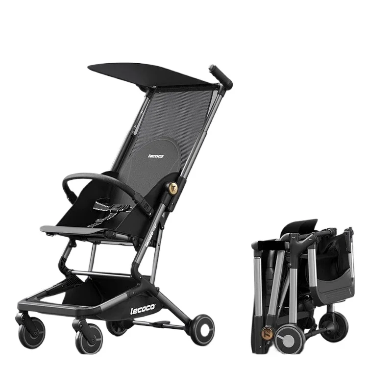Poussette Portable Ultra Légère Pliable à Quatre Roues, Landau de Voyage Multifonction pour Bébé de 1 à 3 ans
