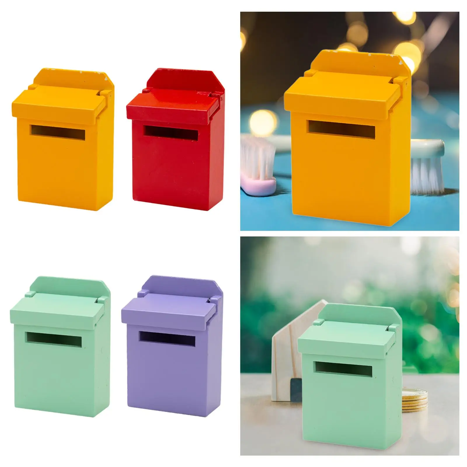 1/12 Scale Dollhouse Mailbox Accessory DIY Accessory Decoration Life Scene DIY Scene Furniture Model for Kids Boys Girls Gift